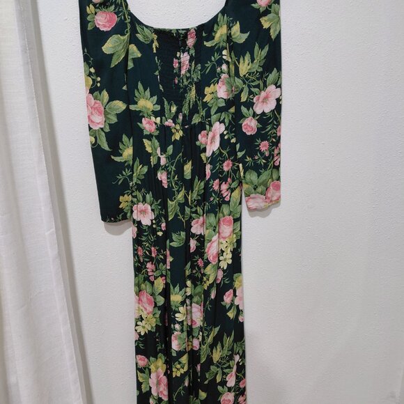 Reformation Sigmund Dress Floral Midi Maxi Green Size 6 - Picture 5 of 9